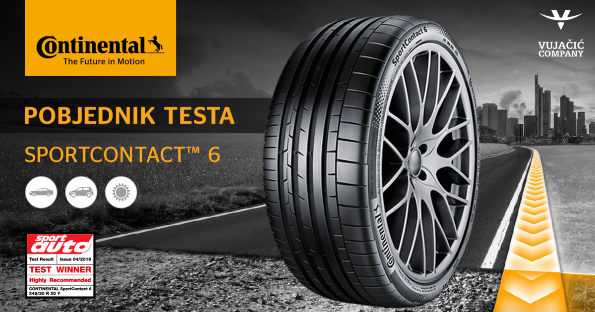 Continental SportContact 6 na vrhu liste SportAuto testa | Vujačić Company