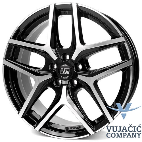 20x8.5 112.00x5 MSW 40 Gloss Black Full Polished - ALU FELGA