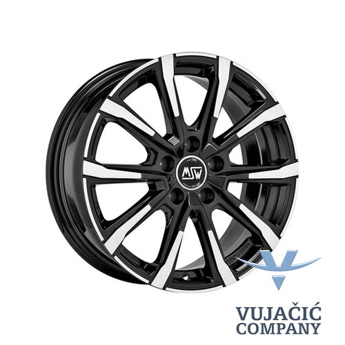 16x6.5 112.00x5 MSW 79 Gloss Black Full Polished - ALU FELGA